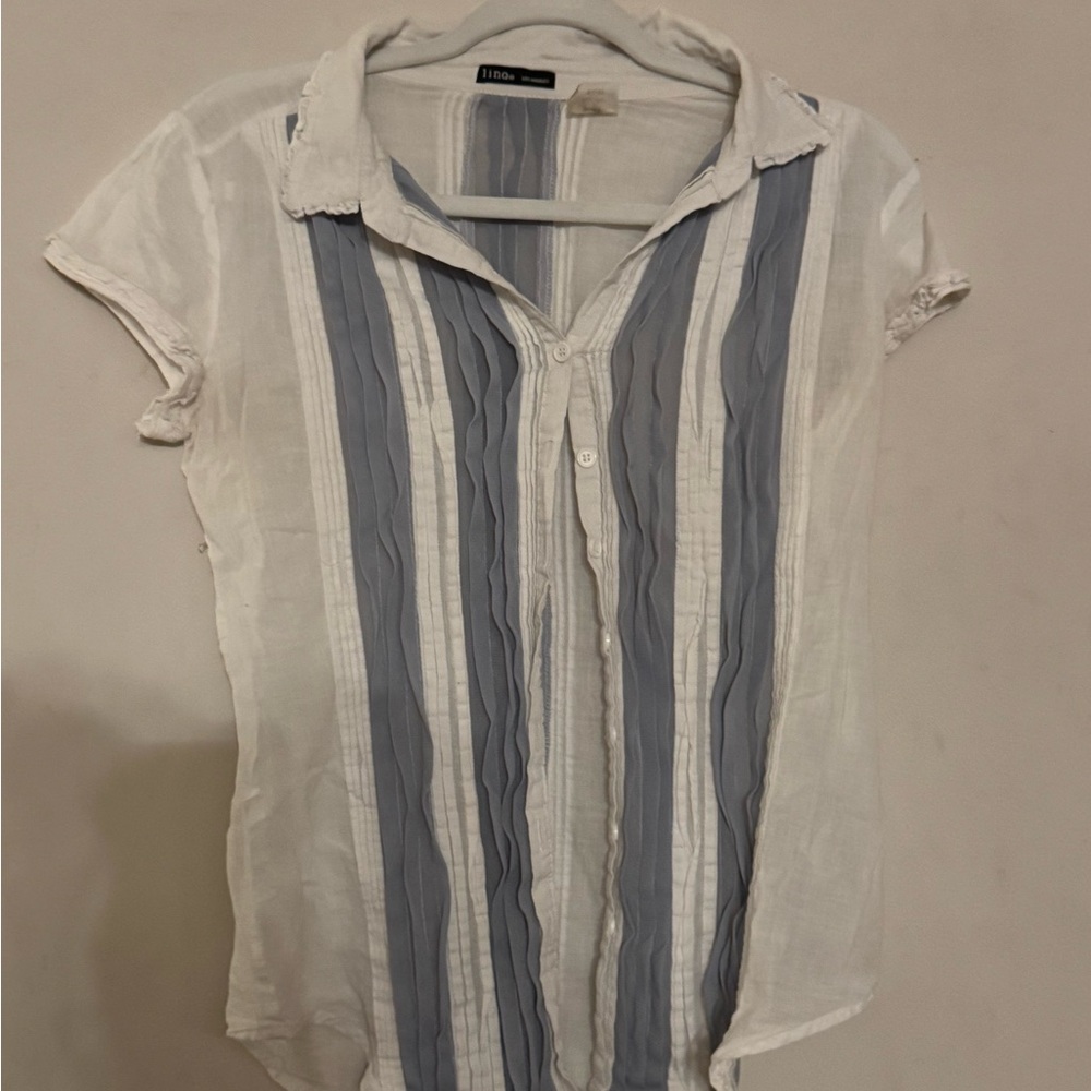 Chic Striped Button-Up Blouse
